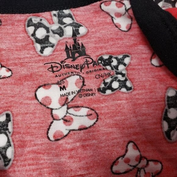 Disney Minnie Mouse Bows Blouse Top Open Back Bowknot Knit Shirt Polka Dot - Picture 5 of 10